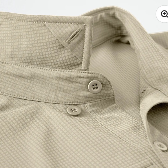 ANETIK Technician Sun Protect Button up khaki mens medium $100 - Picture 4 of 12
